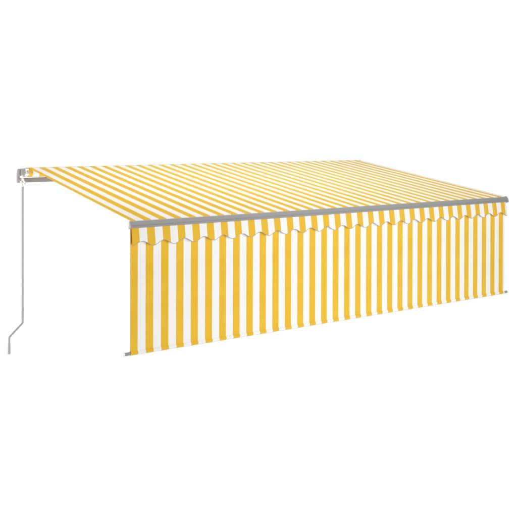 vidaXL Markise Manuell Einziehbar mit Rollo 5x3 m Gelb & Weiß