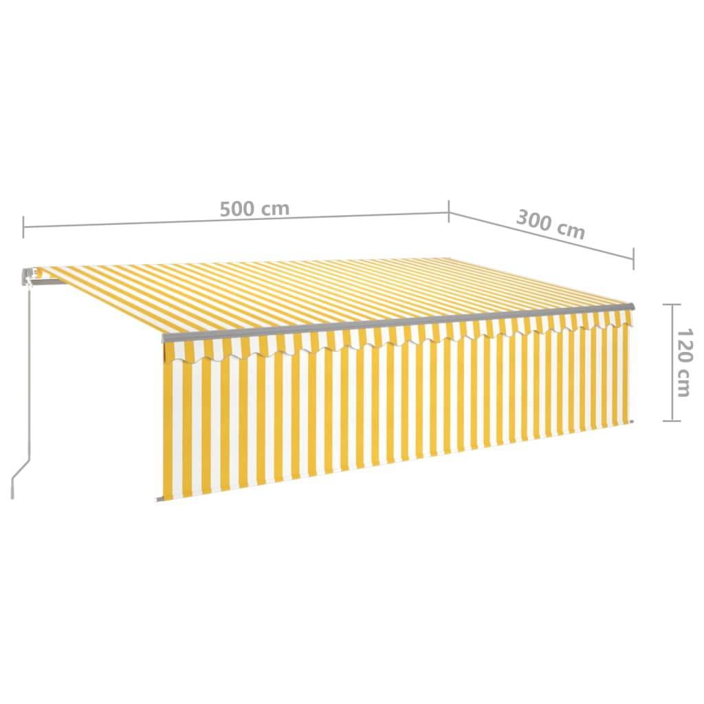 vidaXL Markise Manuell Einziehbar mit Rollo 5x3 m Gelb & Weiß