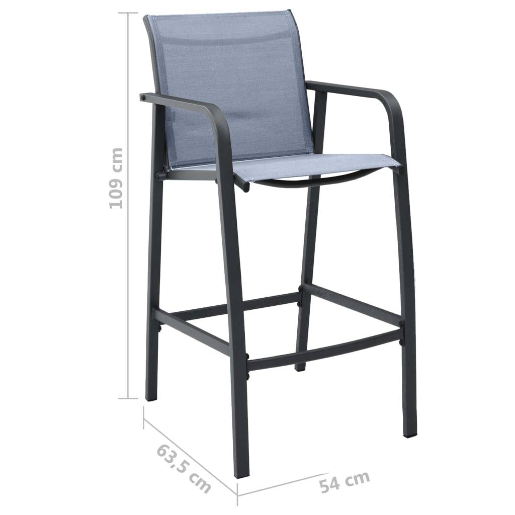 vidaXL 3-tlg. Gartenbar-Set Schwarz und Grau