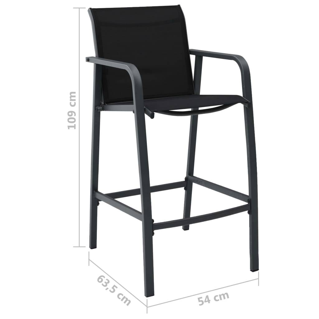 vidaXL 5-tlg. Gartenbar-Set Schwarz