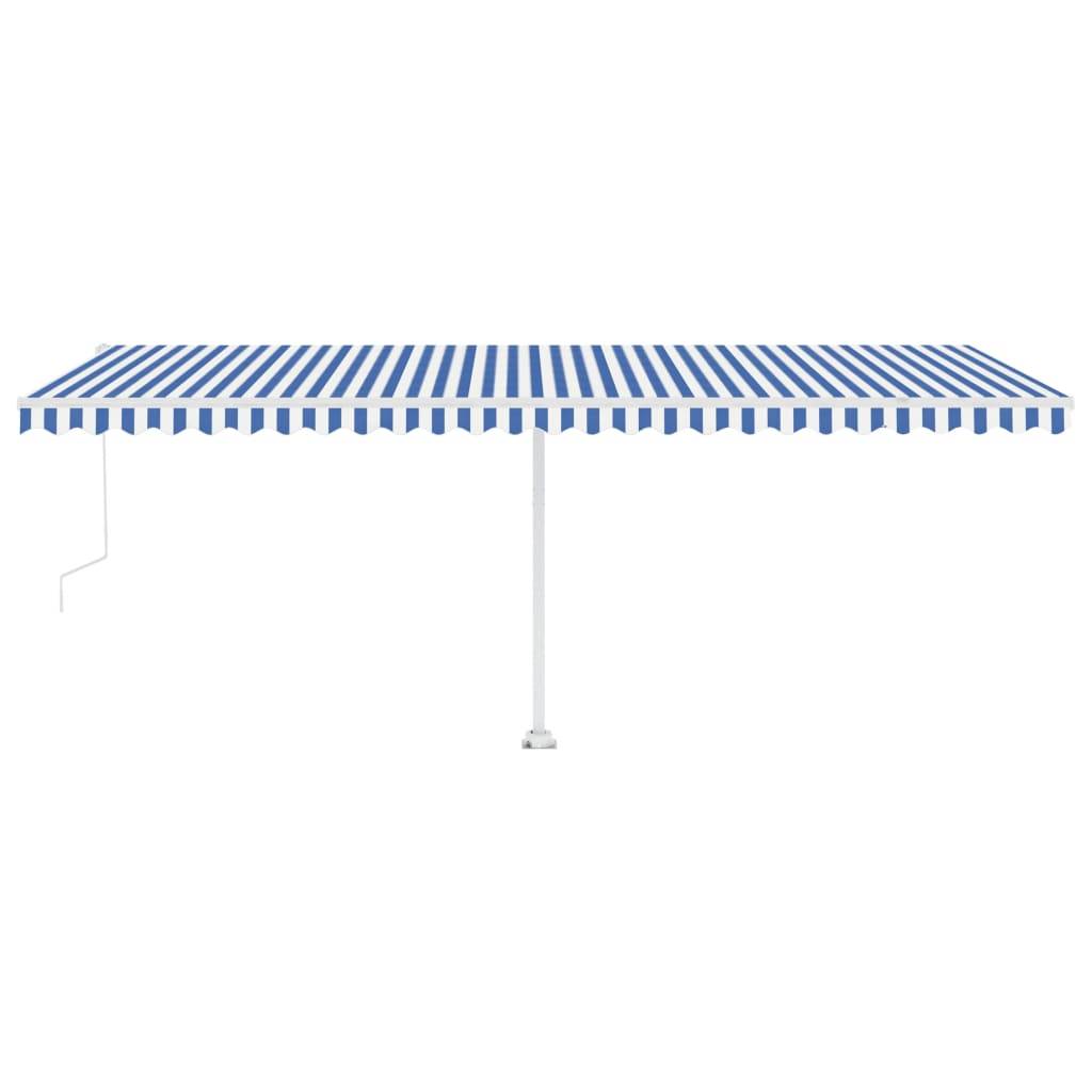 vidaXL Standmarkise Automatisch 600x350 cm Blau/Weiß