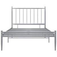 vidaXL Bett Grau Metall 100x200 cm vidaXL Bett Grau Metall 100x200 cm