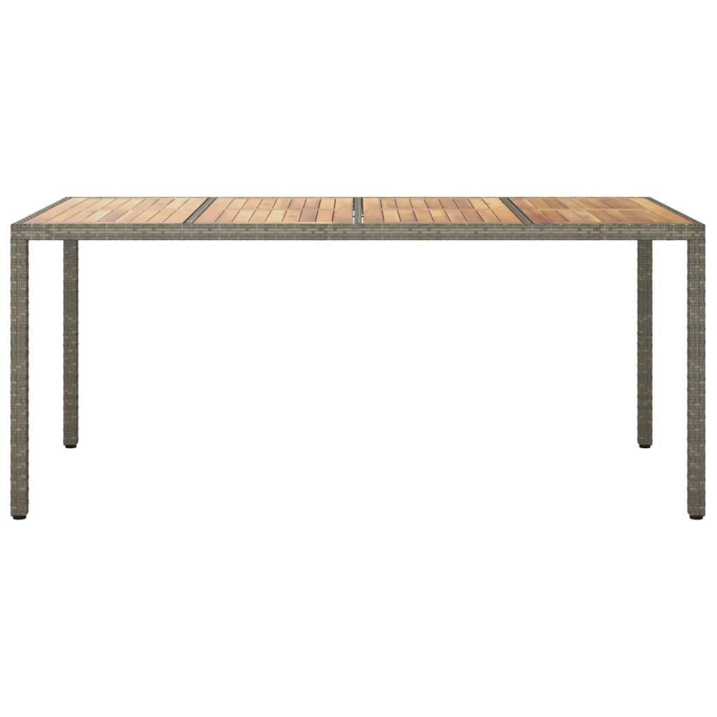 vidaXL Gartentisch 190x90x75 cm Poly Rattan und Akazienholz Grau