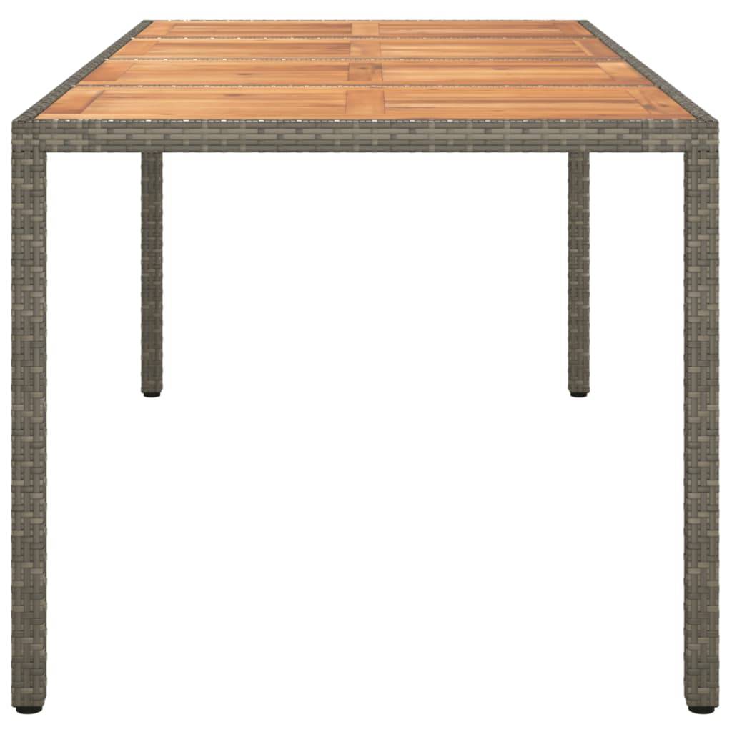 vidaXL Gartentisch 190x90x75 cm Poly Rattan und Akazienholz Grau