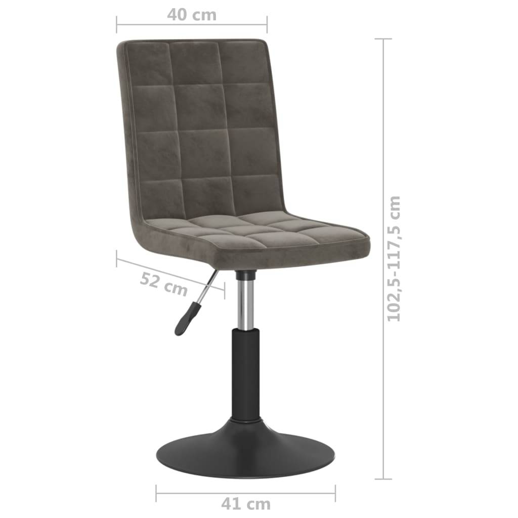 vidaXL Esszimmerstühle 2 Stk. Drehbar Dunkelgrau Samt