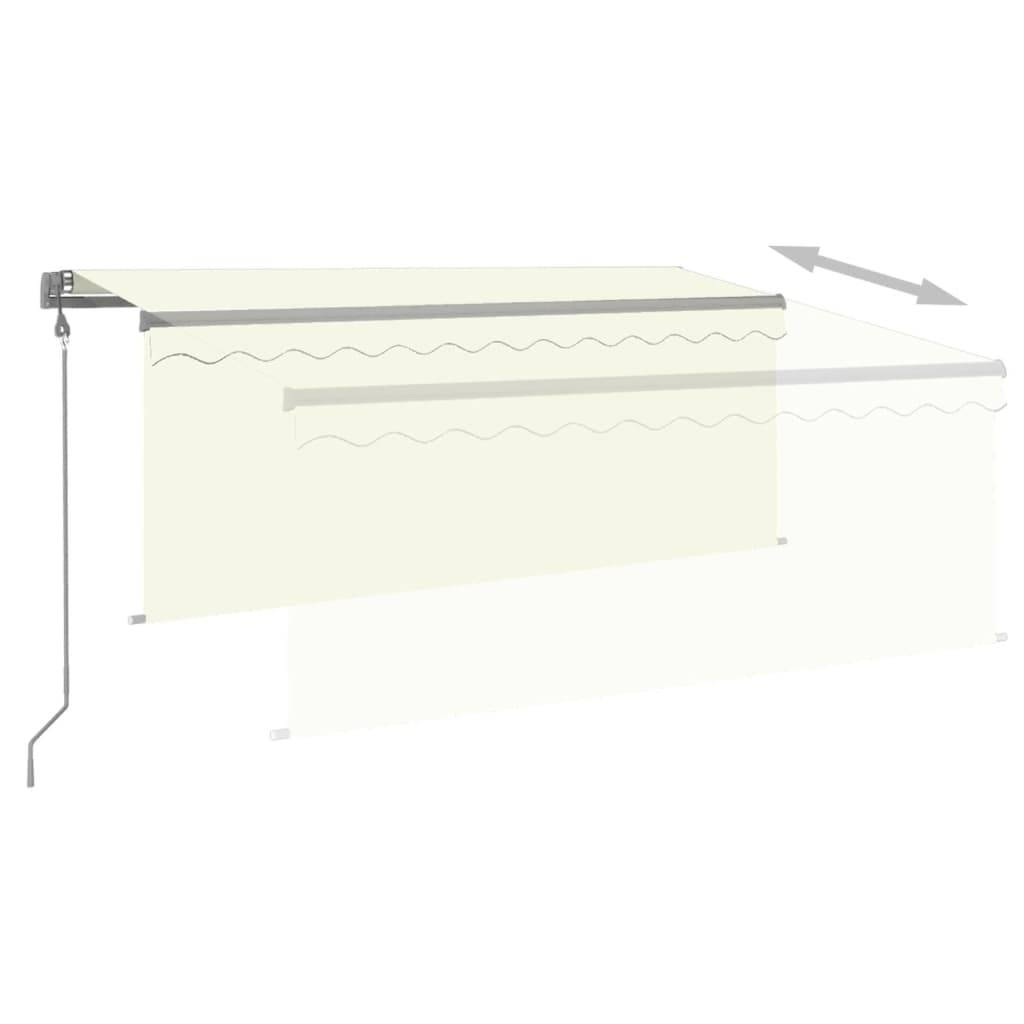 vidaXL Markise Automatisch mit Rollo LED Windsensor 3x2,5 m Creme