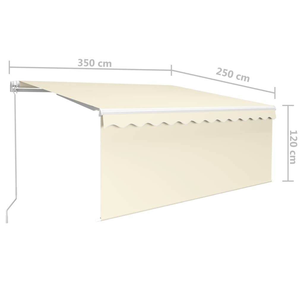 vidaXL Markise Manuell Einziehbar mit Rollo & LED 3,5x2,5 m Creme