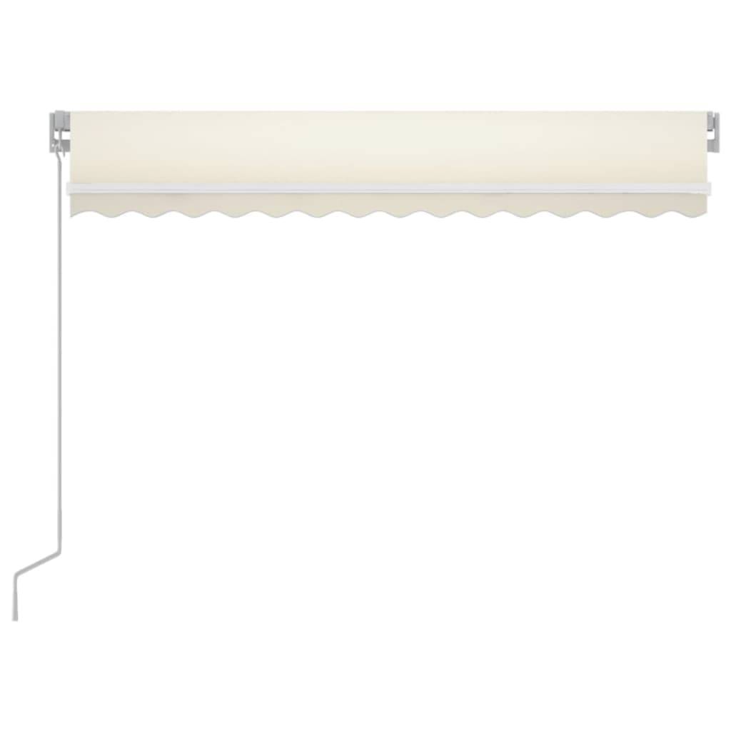 vidaXL Markise Manuell Einziehbar mit LED 350x250 cm Creme