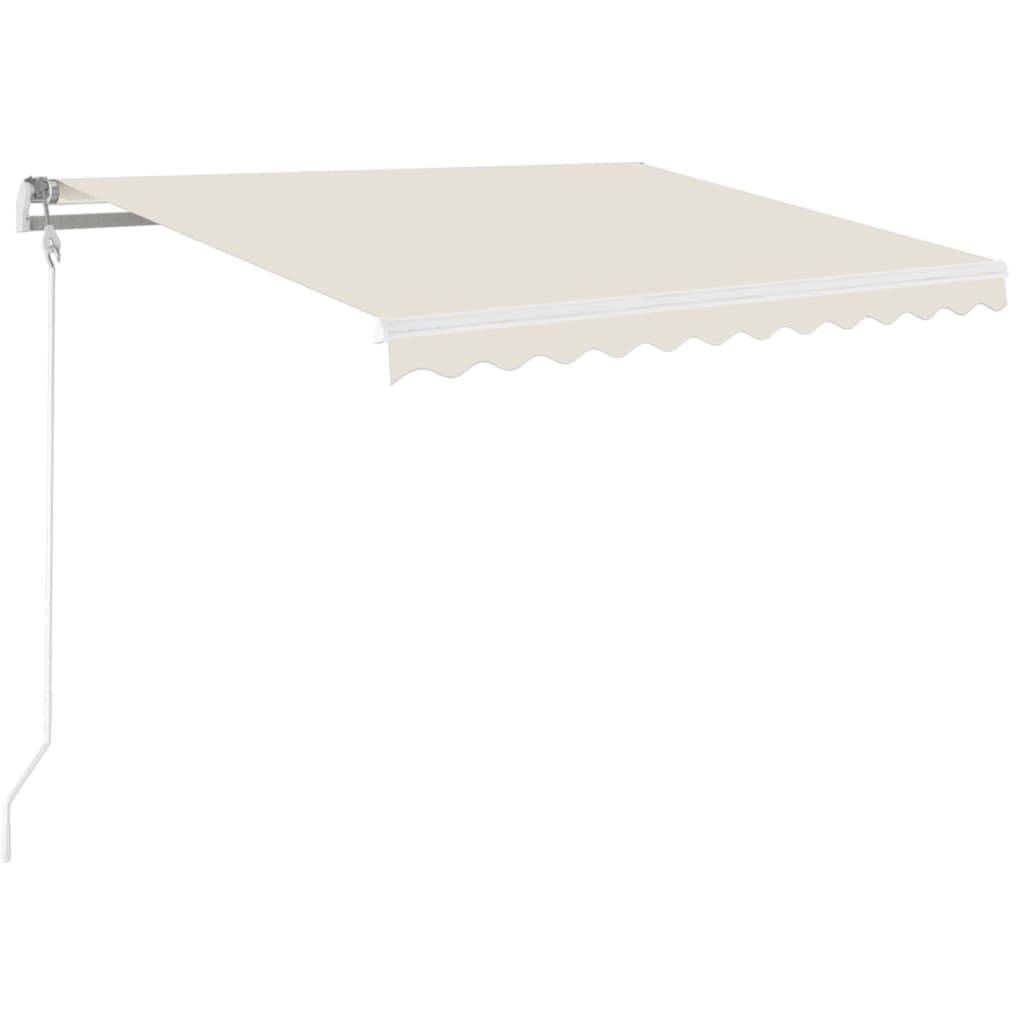 vidaXL Markise Manuell Einziehbar mit LED 350x250 cm Creme