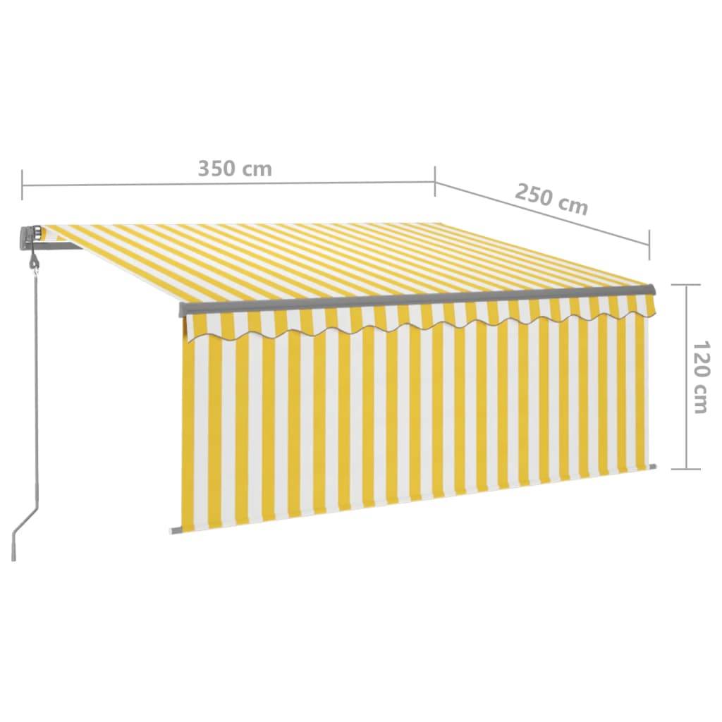 vidaXL Markise Automatisch mit Rollo LED Windsensor 3,5x2,5m Gelb Weiß