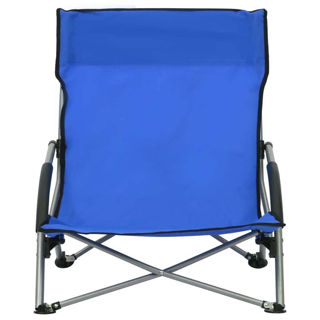 vidaXL Klappbare Strandstühle 2 Stk. Blau Stoff