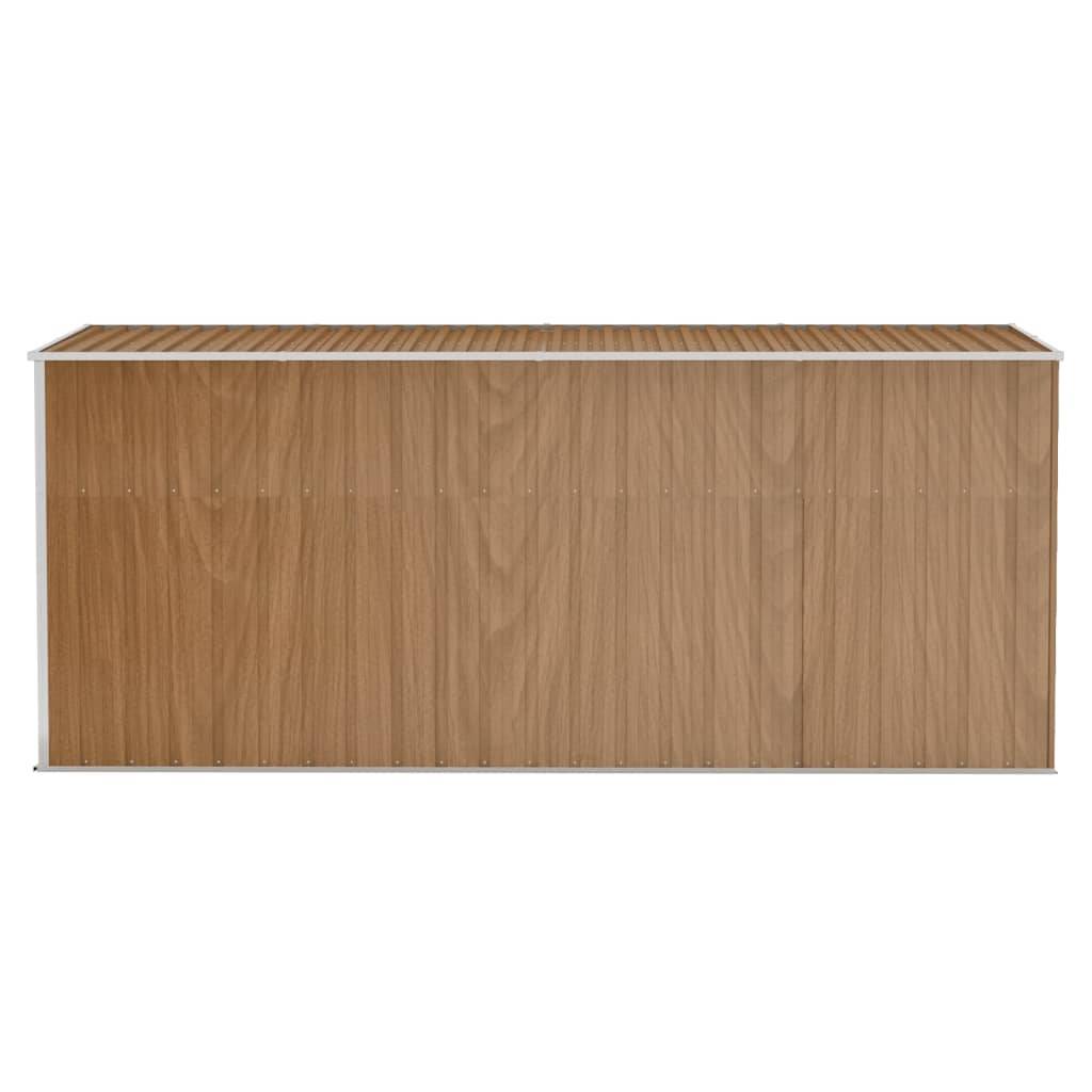 vidaXL Anbauschuppen Braun 118x382x178 cm Verzinkter Stahl