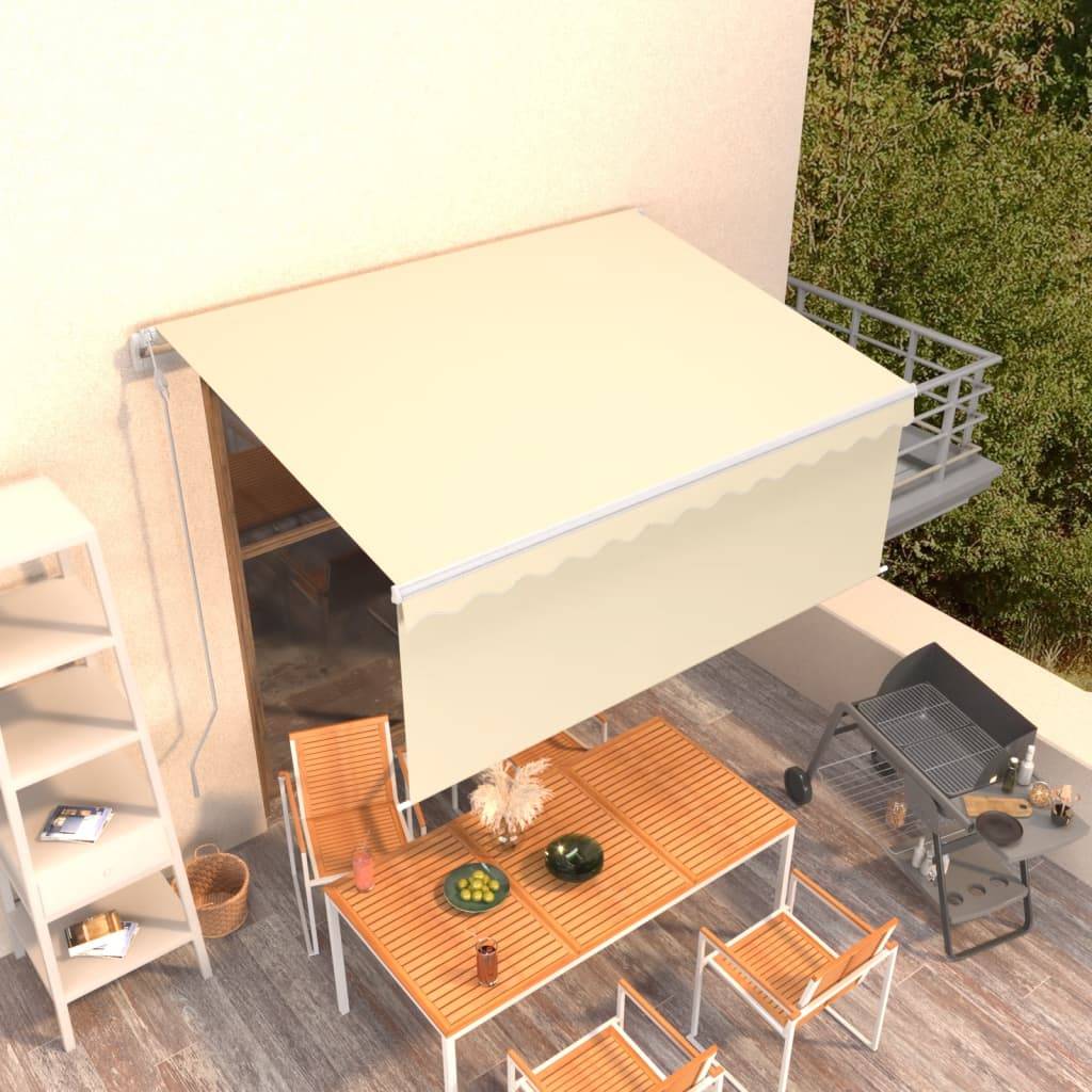 vidaXL Markise Automatisch Einziehbar mit Volant 3,5x2,5 m Creme