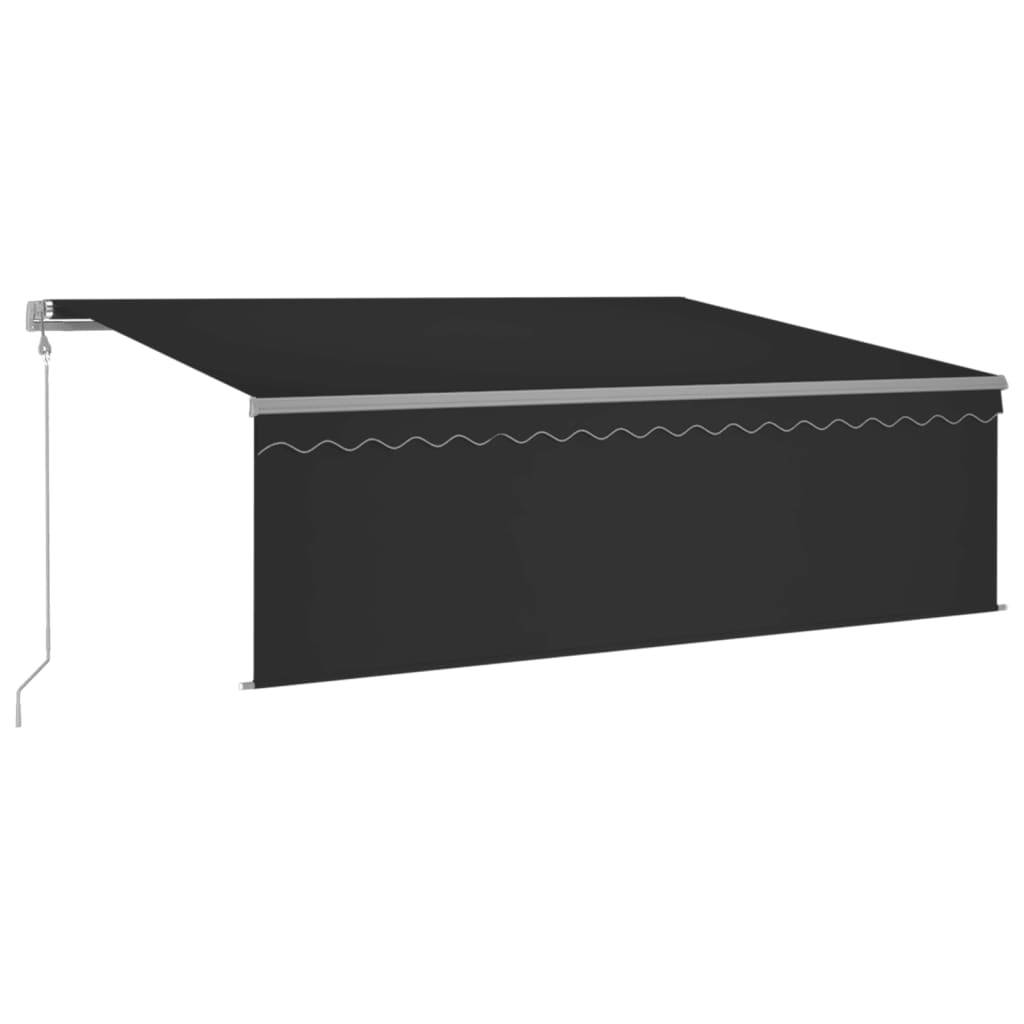 vidaXL Markise Automatisch Einziehbar mit Volant 4x3 m Anthrazit