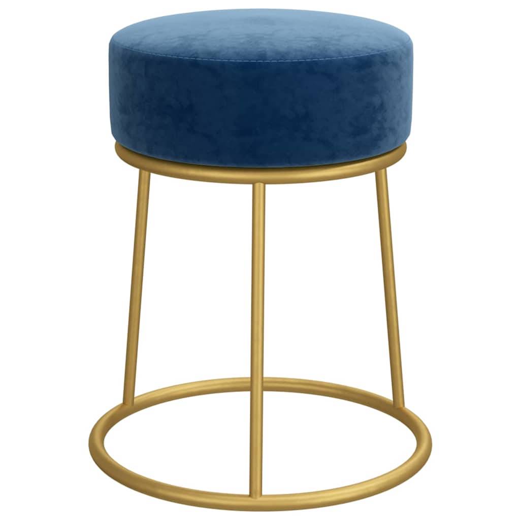 vidaXL Runder Hocker Blau Samt