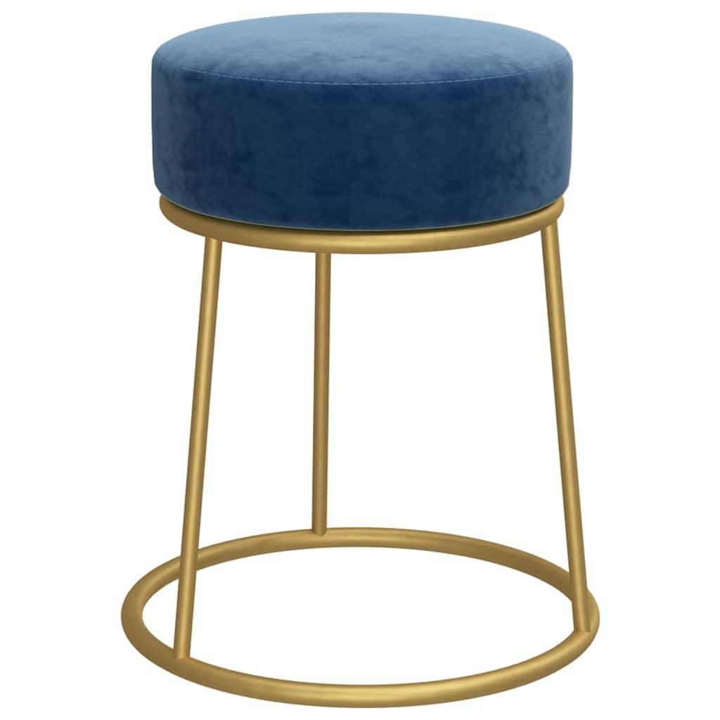vidaXL Runder Hocker Blau Samt