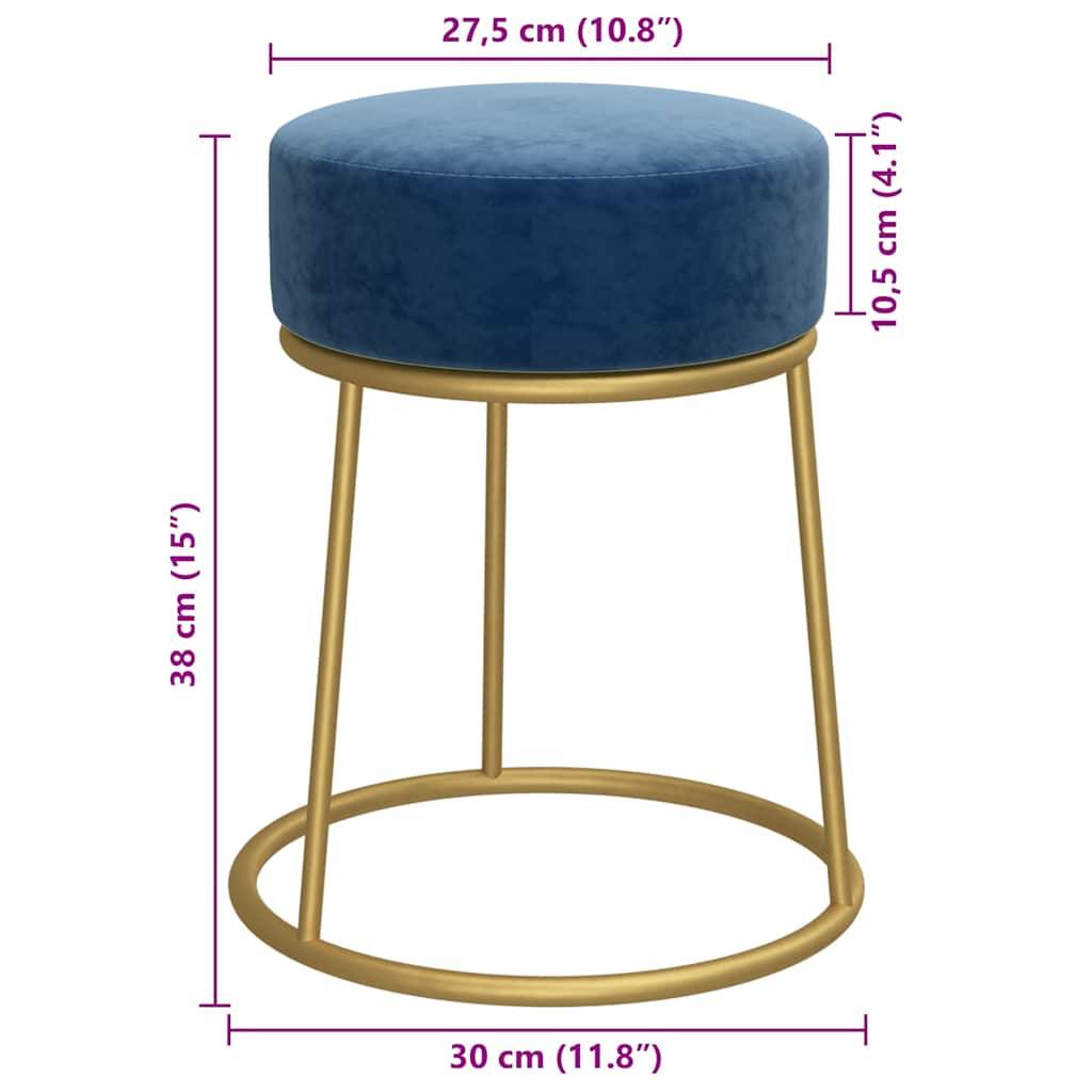 vidaXL Runder Hocker Blau Samt