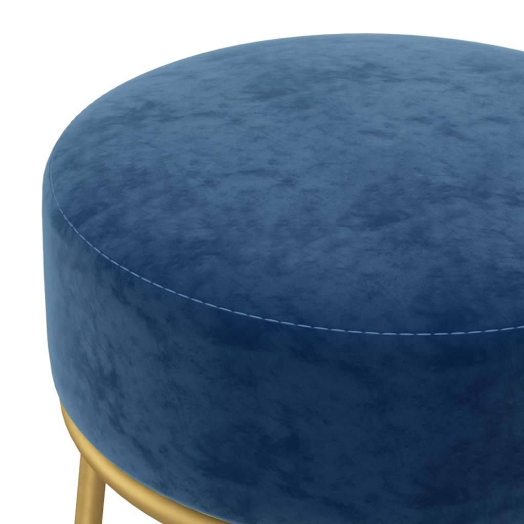 vidaXL Runder Hocker Blau Samt