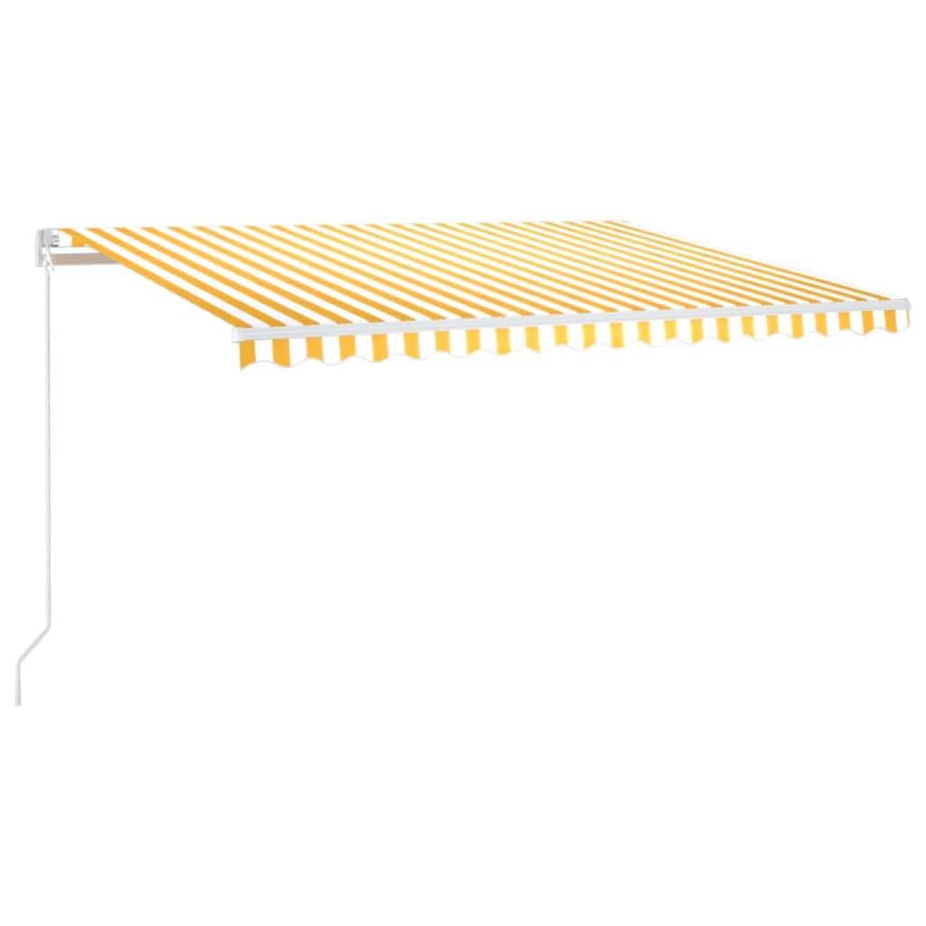 vidaXL Markise Manuell Einziehbar 450x300 cm Gelb und Weiß