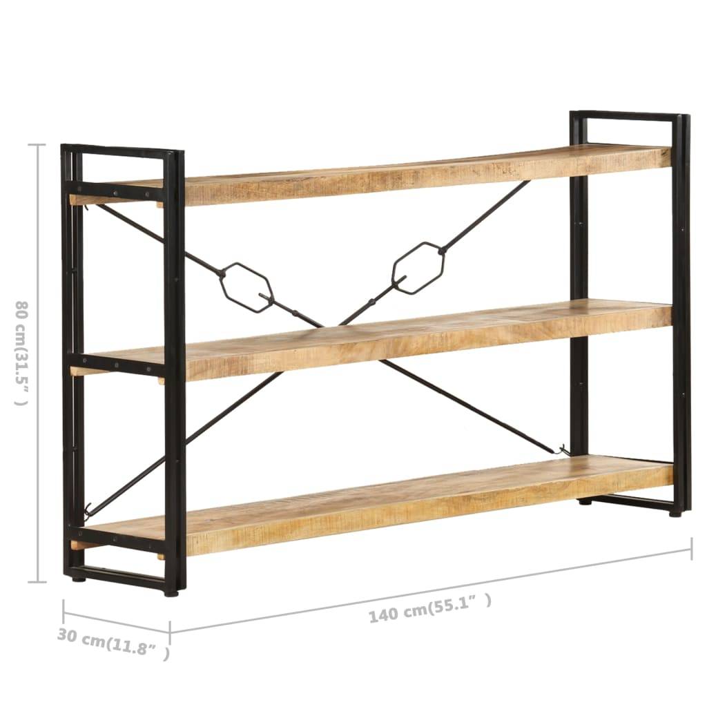 vidaXL Bücherregal 3 Fächer 140x30x80 cm Mango Massivholz