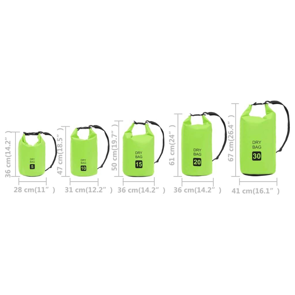 vidaXL Trockensack Grün 30 L PVC