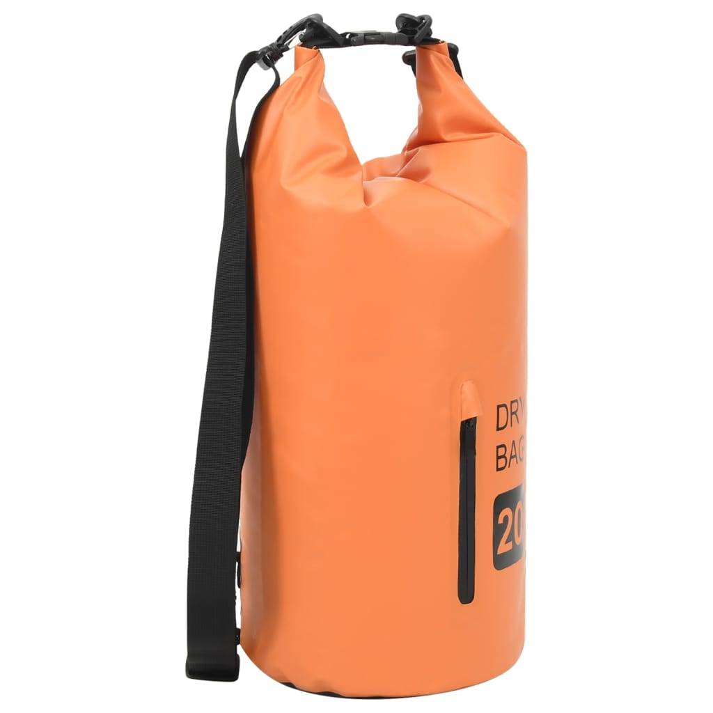 vidaXL Trockensack mit Reißverschluss Orange 20 L PVC