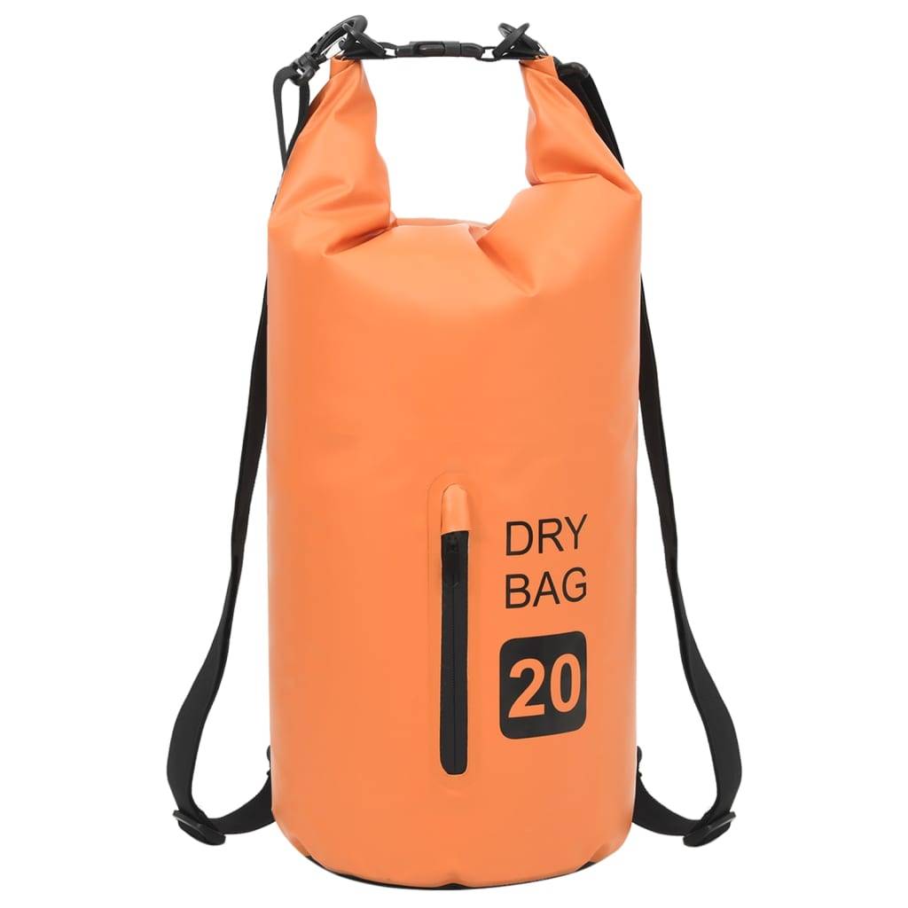 vidaXL Trockensack mit Reißverschluss Orange 20 L PVC