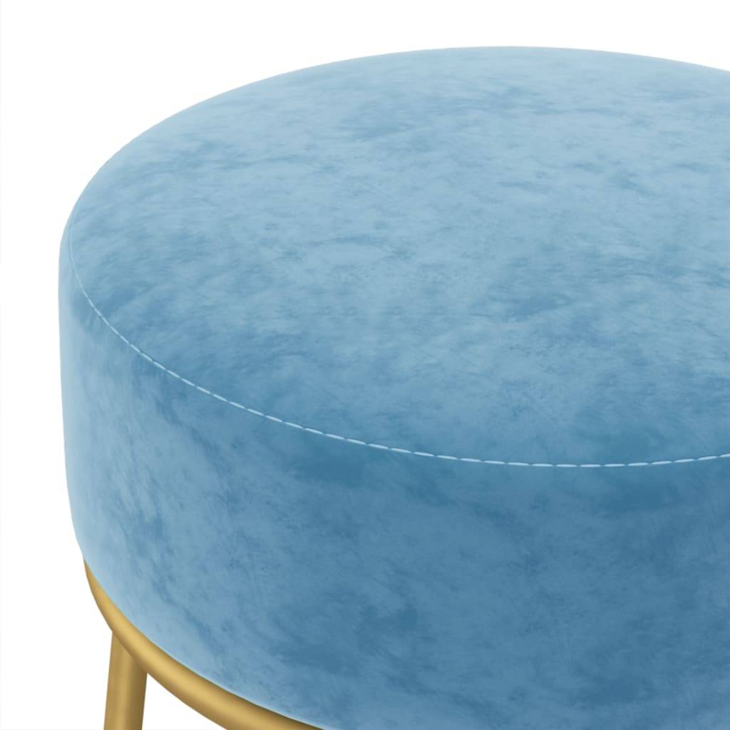 vidaXL Runder Hocker Hellblau Samt