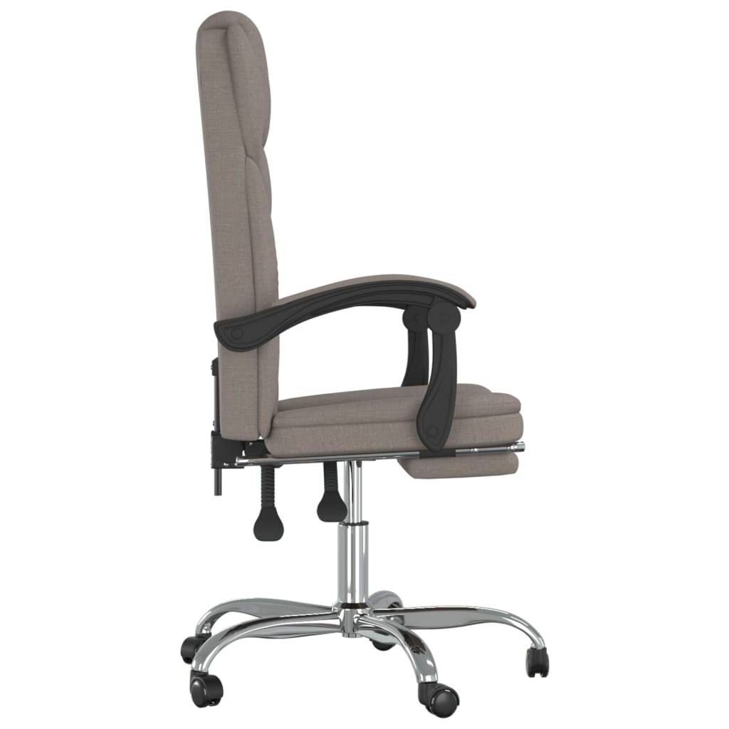 vidaXL Bürostuhl mit Liegefunktion Taupe Stoff