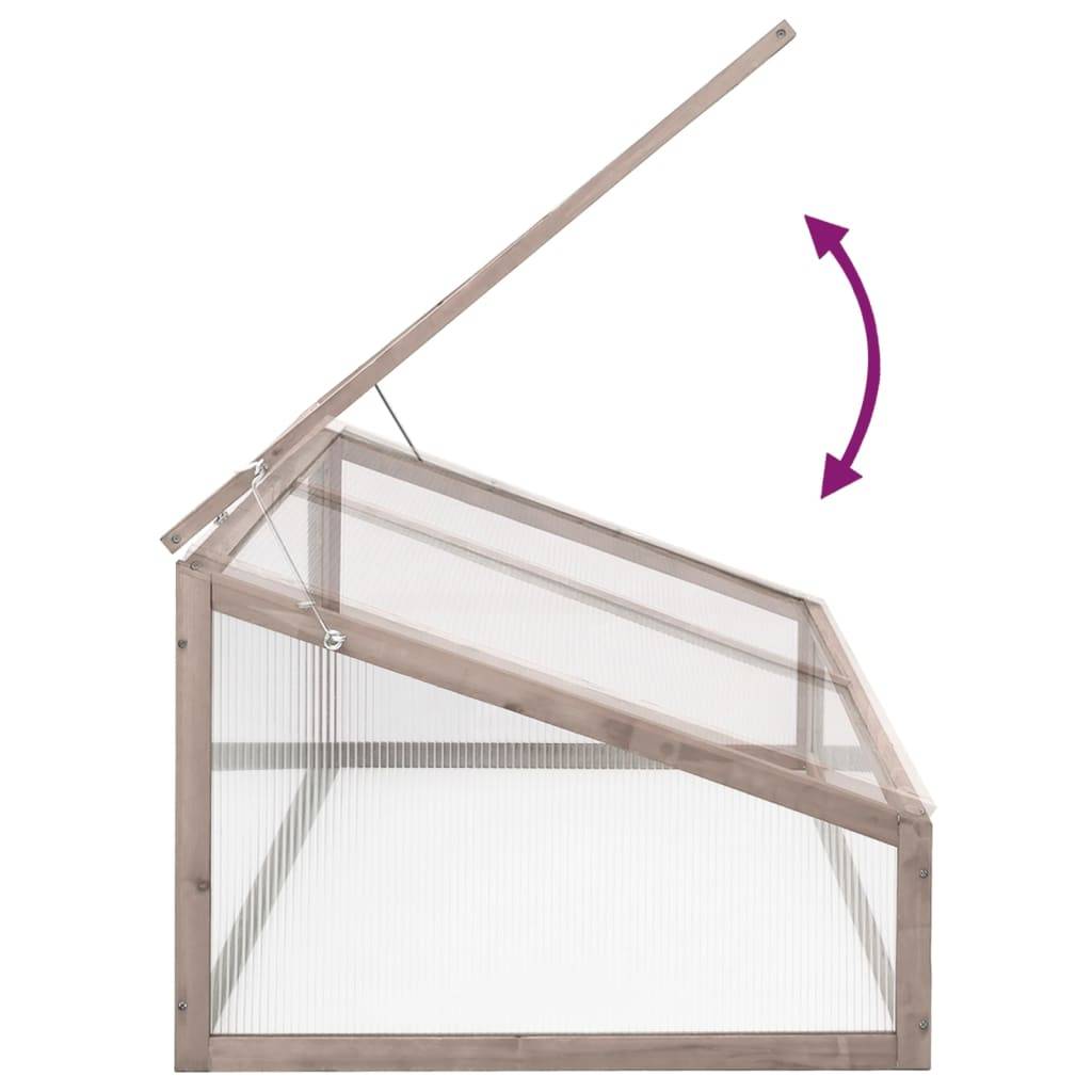 vidaXL Gewächshaus Grau 110x58,5x39 cm Tannenholz