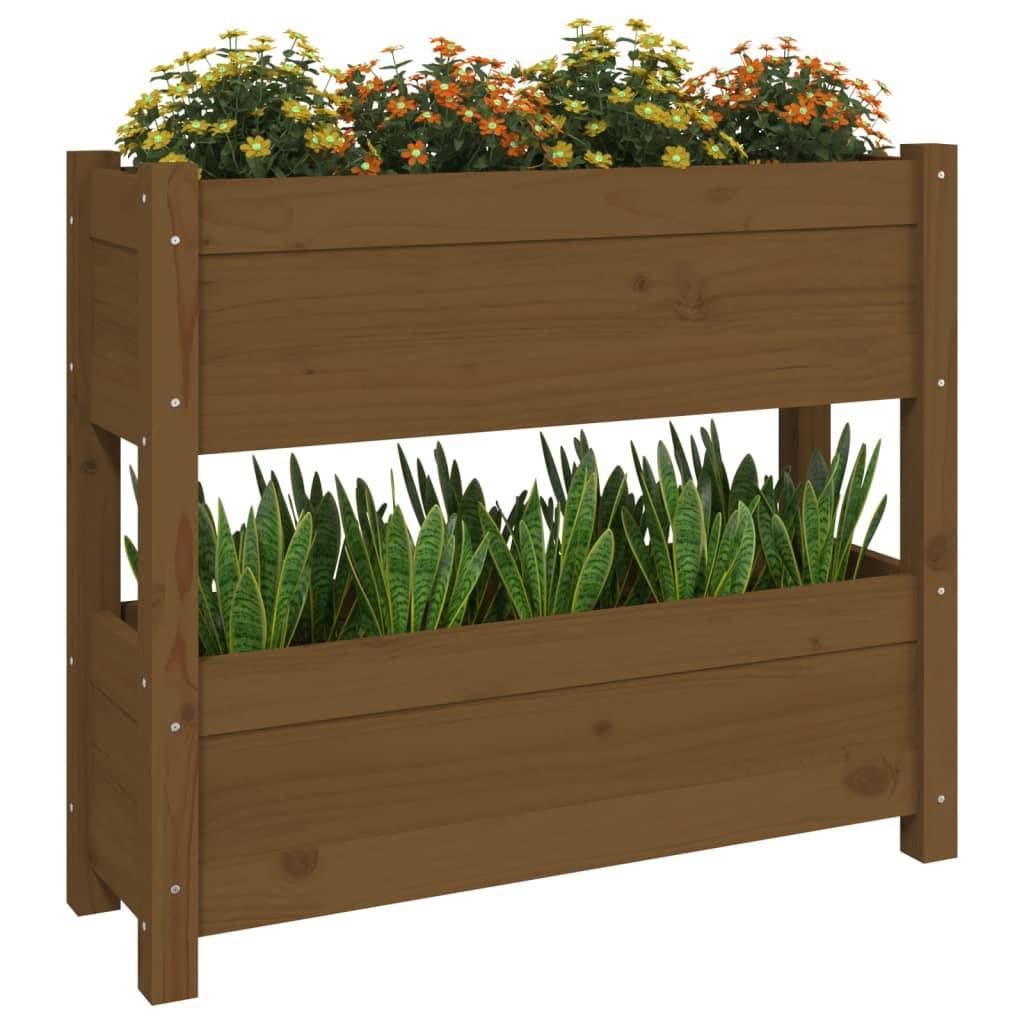 vidaXL Pflanzkübel Honigbraun 77x25x66 cm Massivholz Kiefer