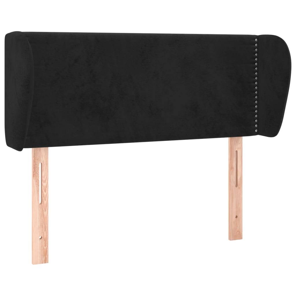 vidaXL Kopfteil mit Ohren Schwarz 103x23x78/88 cm Samt
