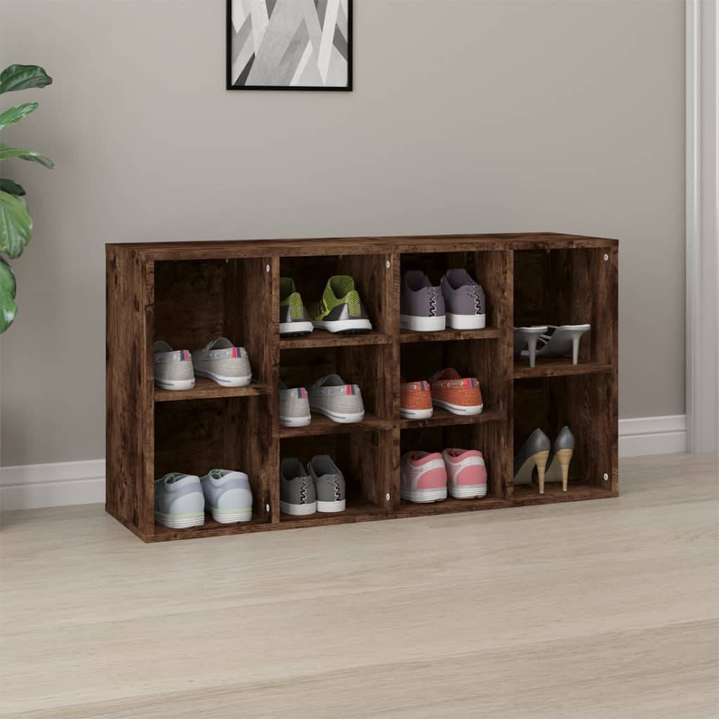 vidaXL Schuhbank Räuchereiche 103x30x54,5 cm Holzwerkstoff