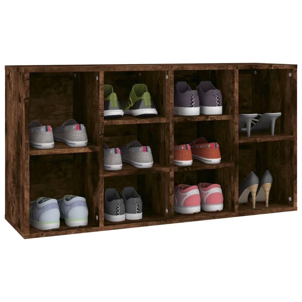vidaXL Schuhbank Räuchereiche 103x30x54,5 cm Holzwerkstoff