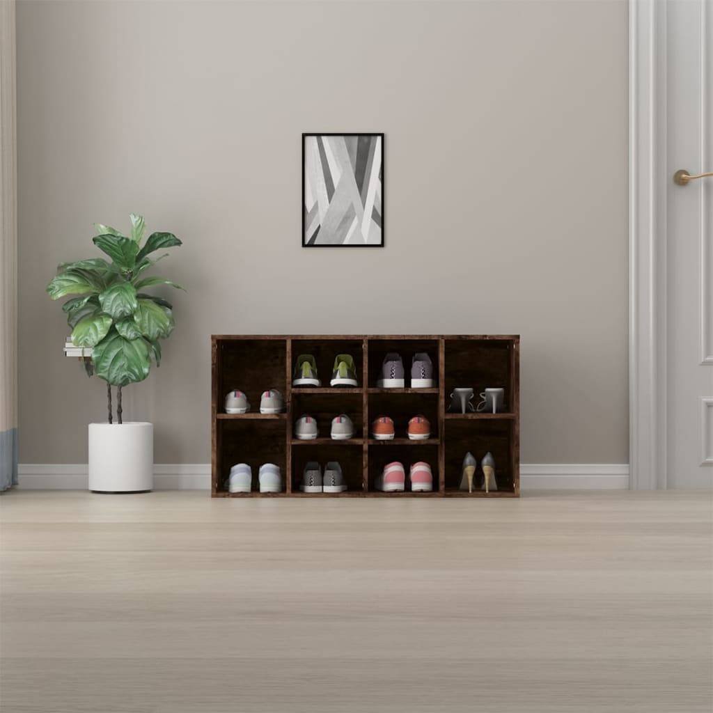 vidaXL Schuhbank Räuchereiche 103x30x54,5 cm Holzwerkstoff