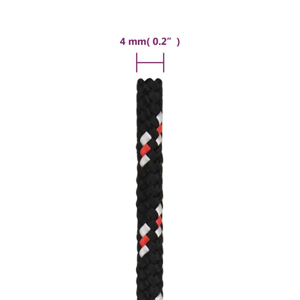 vidaXL Bootsseil Schwarz 4 mm 500 m Polypropylen