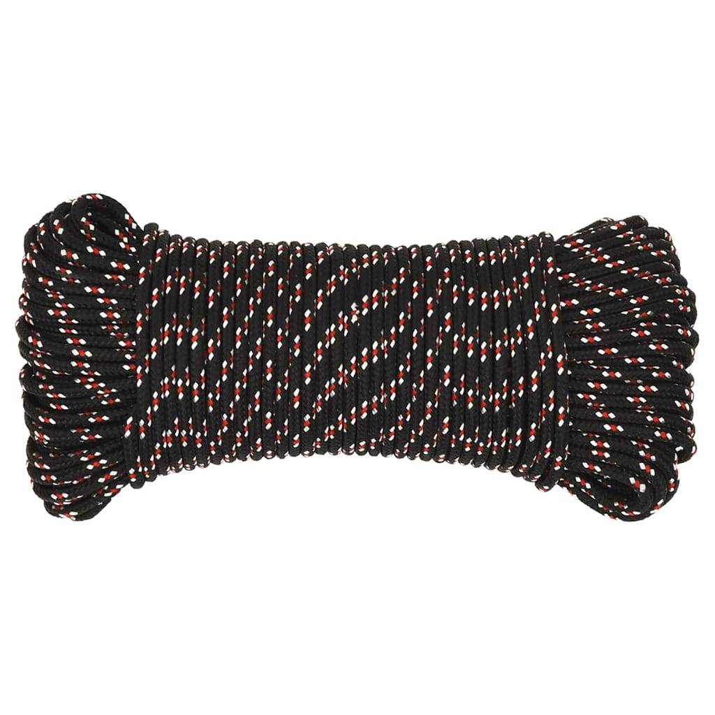 vidaXL Bootsseil Schwarz 5 mm 250 m Polypropylen