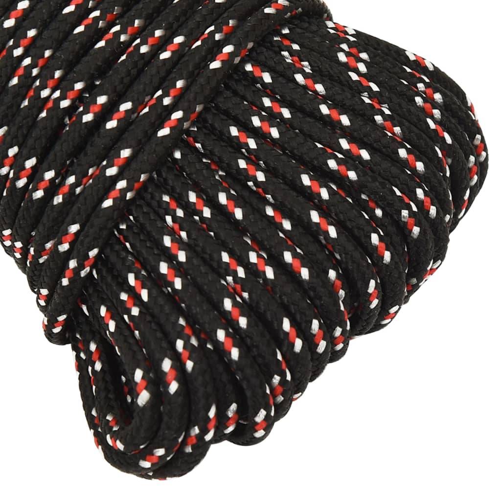 vidaXL Bootsseil Schwarz 3 mm 100 m Polypropylen