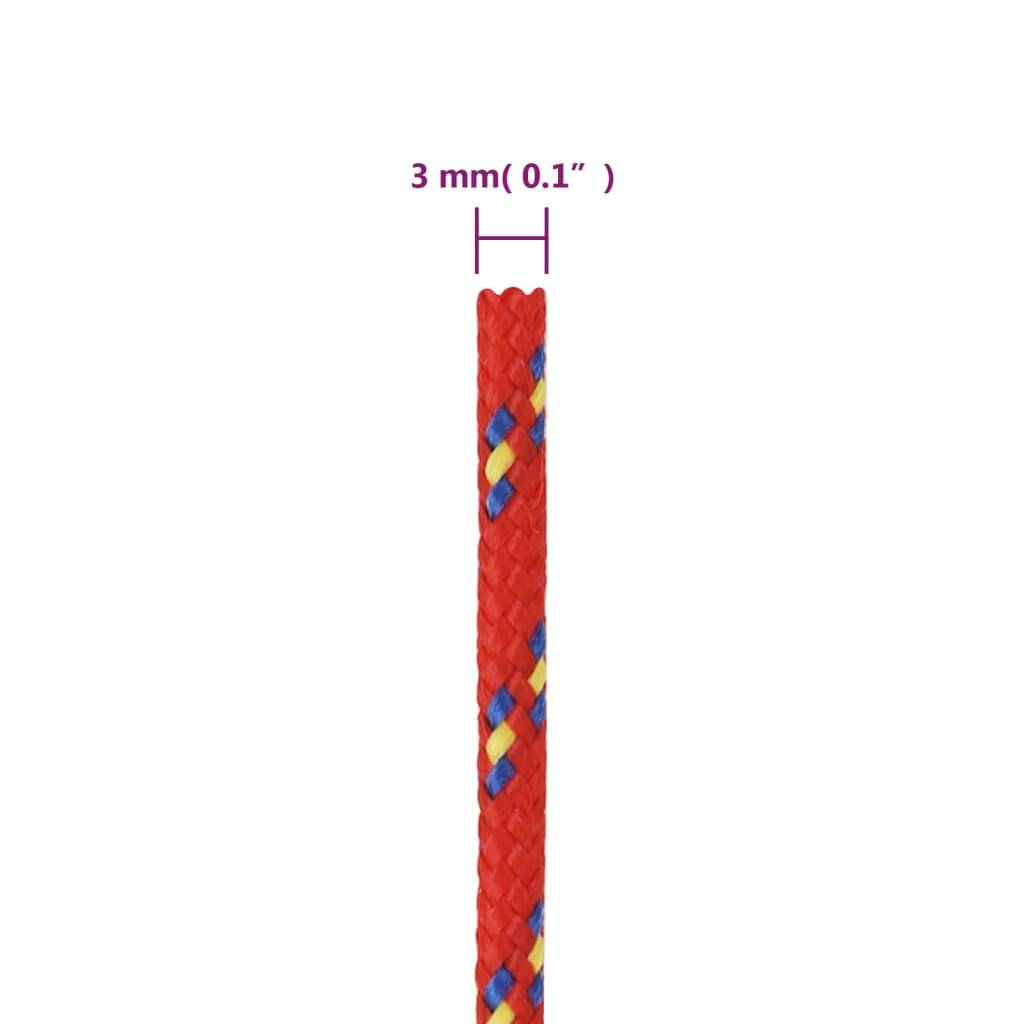 vidaXL Bootsseil Rot 3 mm 50 m Polypropylen