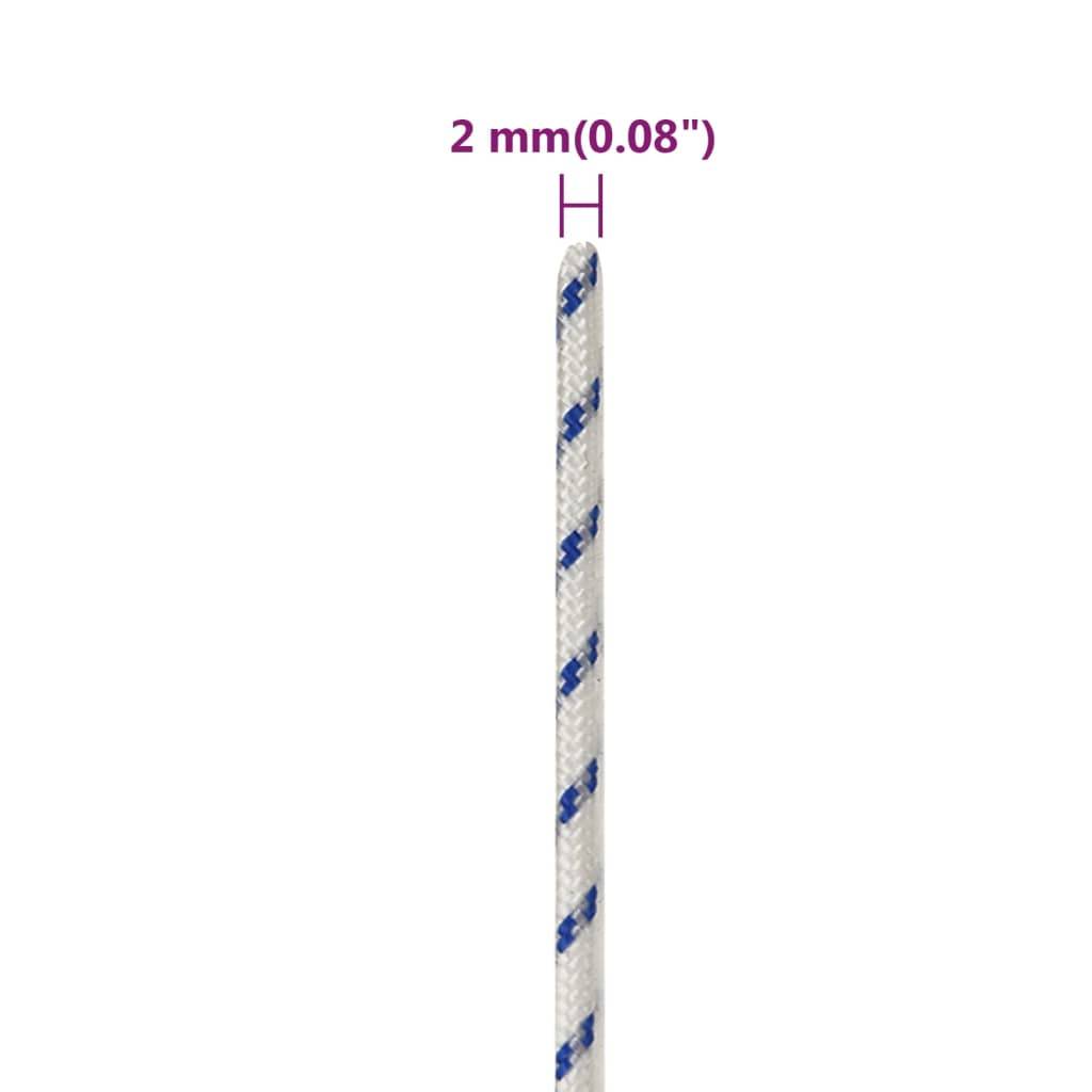 vidaXL Bootsseil Weiß 2 mm 25 m Polypropylen