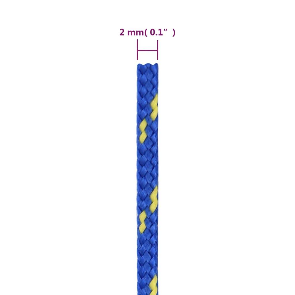 vidaXL Bootsseil Blau 2 mm 25 m Polypropylen