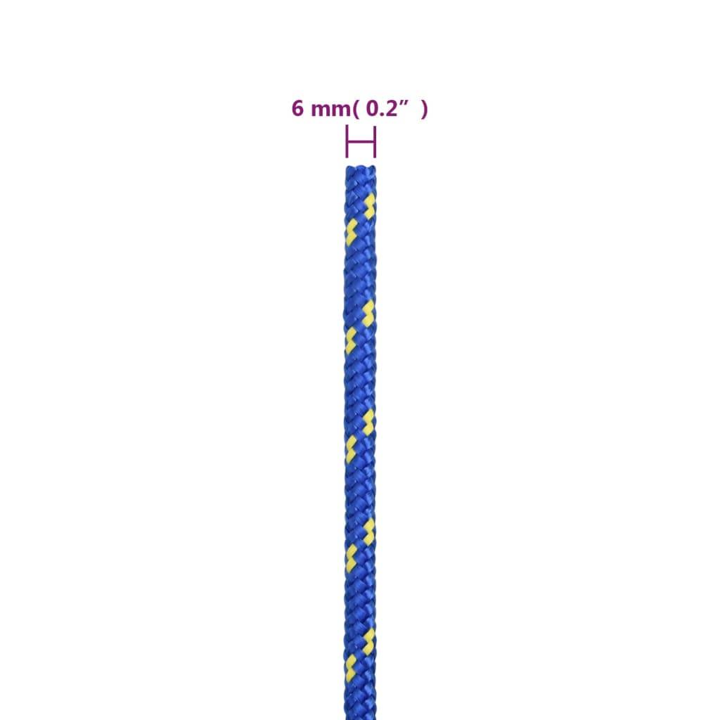 vidaXL Bootsseil Blau 6 mm 50 m Polypropylen