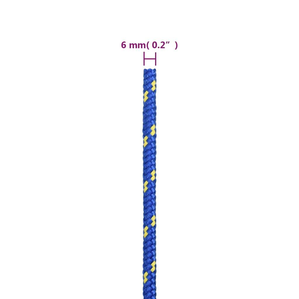vidaXL Bootsseil Blau 6 mm 25 m Polypropylen