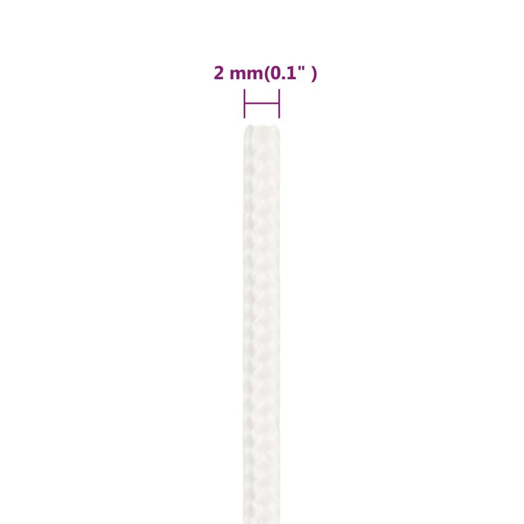 vidaXL Bootsseil Weiß 2 mm 500 m Polypropylen