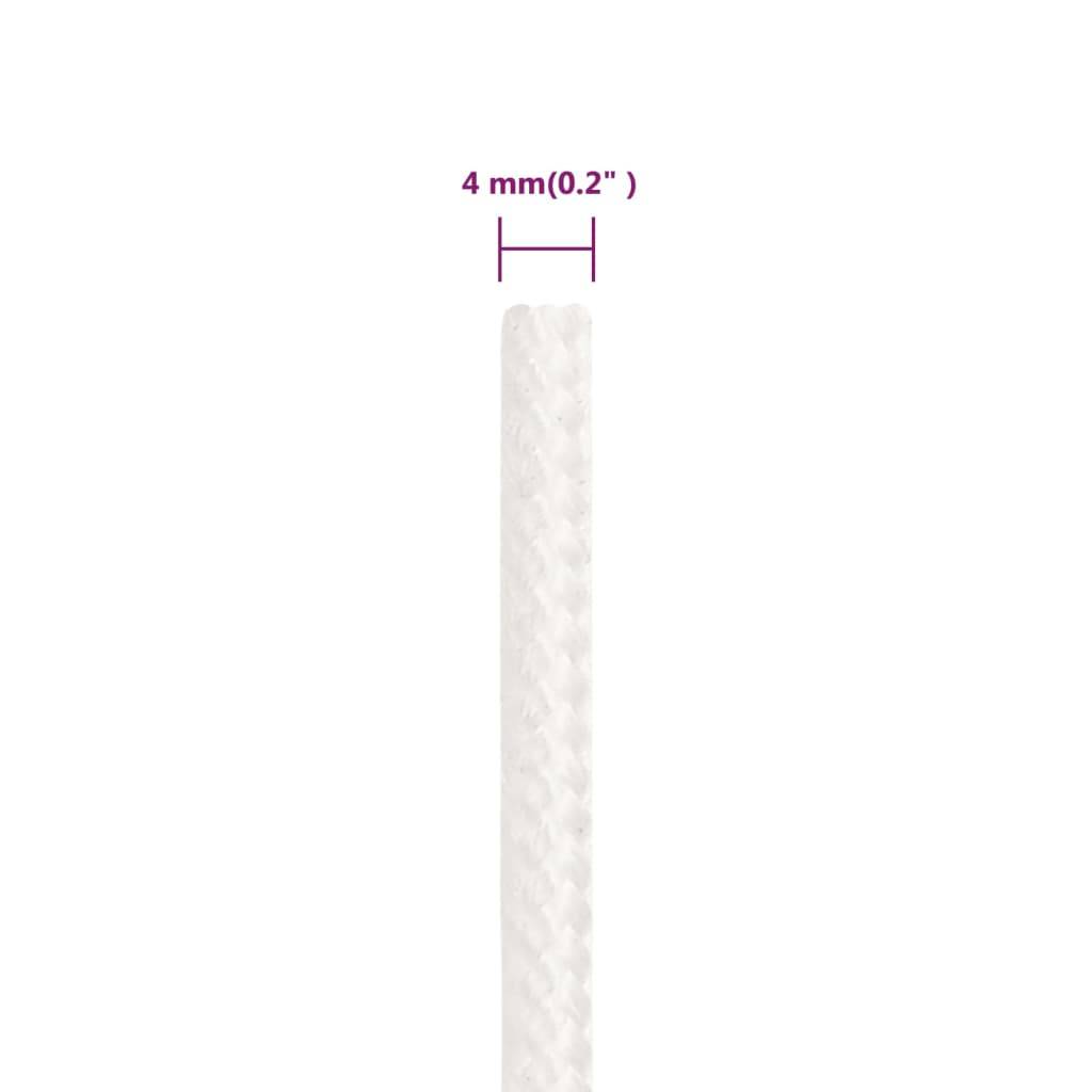 vidaXL Bootsseil Weiß 4 mm 500 m Polypropylen