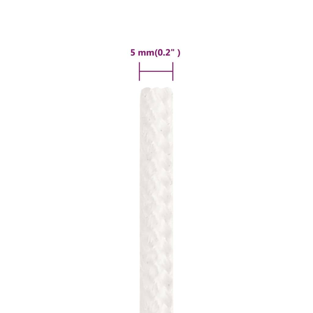 vidaXL Bootsseil Weiß 5 mm 100 m Polypropylen