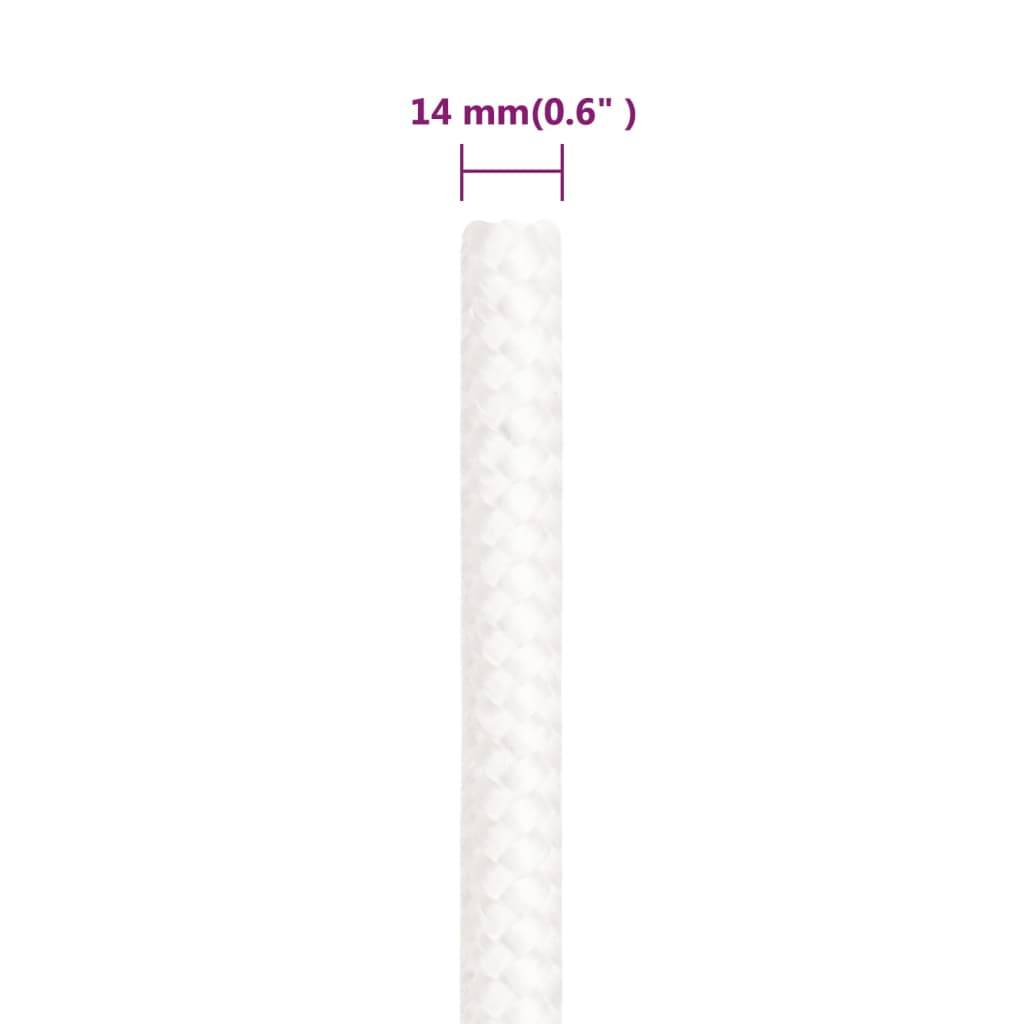 vidaXL Bootsseil Weiß 14 mm 50 m Polypropylen
