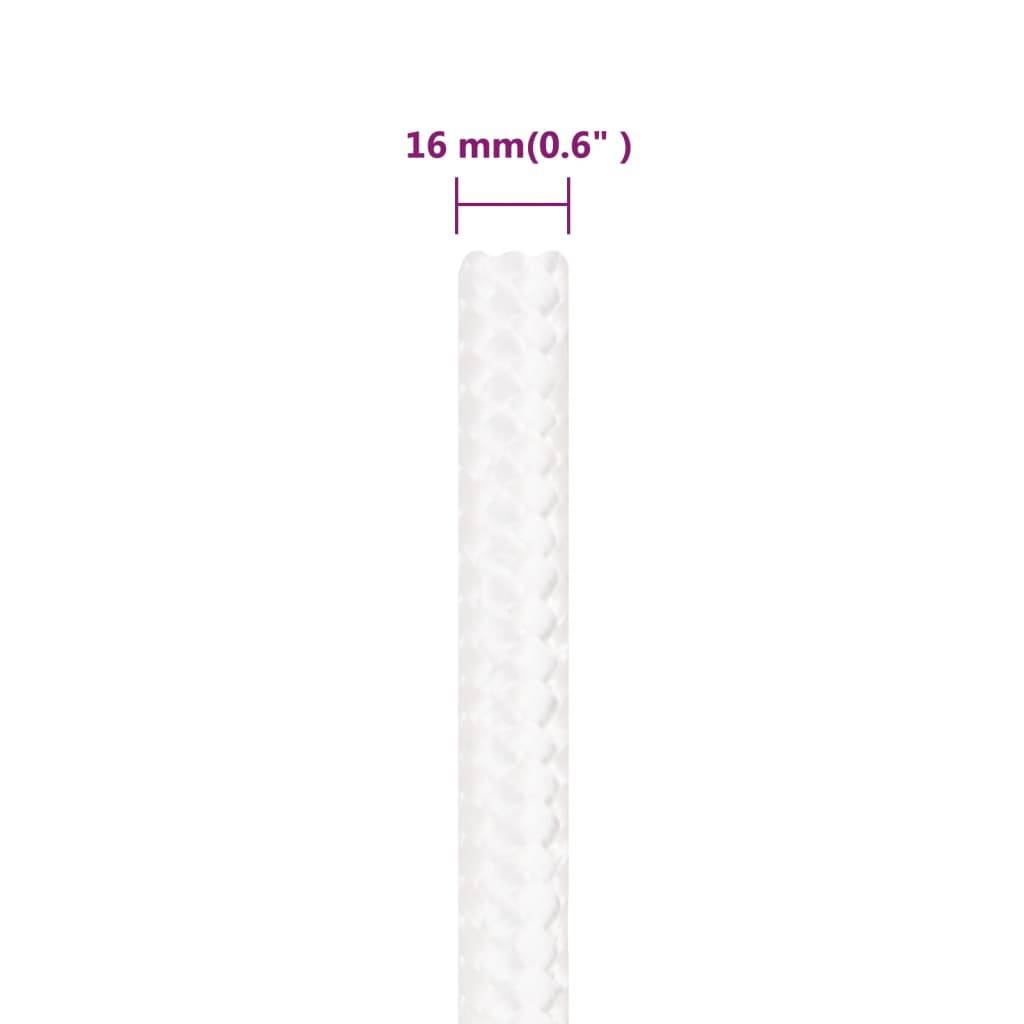 vidaXL Bootsseil Weiß 16 mm 50 m Polypropylen
