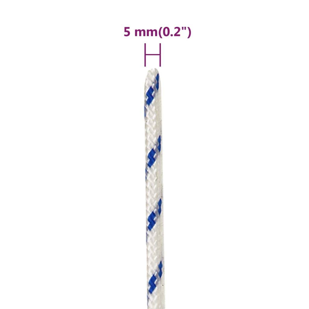 vidaXL Bootsseil Weiß 5 mm 25 m Polypropylen