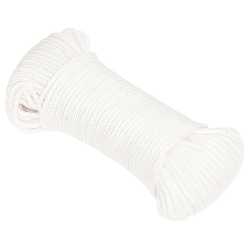 vidaXL Bootsseil Weiß 5 mm 100 m Polypropylen